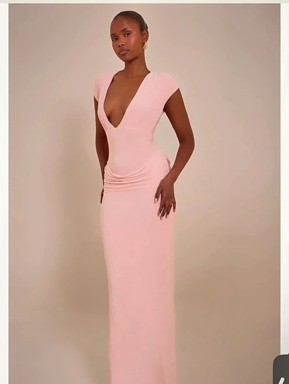 PrettyLittleThing Double Layer Slinky Cap Sleeve Drop Waist Maxi Dress Pink